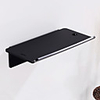 Bathroom Rack Single Black Toilet Paper Holder White Shower Shampoo Rack Corner Wall Mounted Punch Free Mobile Phone Holder