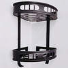Bathroom Shelf Multilayer Bathroom Triangle Basket Black Double-layer Space Aluminum Bathroom Corner Shelf Widening and Thickening
