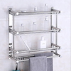 Bathroom Shelves Stainless Steel Bathroom Rack Wall-mounted Three-tier Bathroom Corner Rack with 4 Hooks miniinthebox