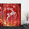Bathroom Shower Curtain And Hook Rainbow Classic Polyester Christmas Dazzling Elk Bathroom Decoration