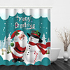 Bathroom Shower Curtain And Hook Rainbow Classic Polyester Cute Christmas Bathroom Decoration Santa Claus And Snowman
