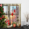 Bathroom Shower Curtain And Hook Rainbow Classic Polyester Cute Christmas Bathroom Decoration Window Christmas Tree