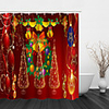 Bathroom Shower Curtain And Hook Rainbow Classic Polyester Cute Christmas Color Christmas Tree Christmas Ball Bathroom Decoration