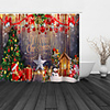 Bathroom Shower Curtain And Hook Rainbow Classic Polyester Cute Christmas Interior Bathroom Decorations Christmas Tree Christmas Ball Wood Board Lantern