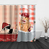 Bathroom Shower Curtain And Hook Rainbow Classic Polyester Cute Style Bathing Cat Having Fun