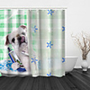 Bathroom Shower Curtain And Hook Rainbow Classic Polyester Cute Style Brushing Dog