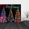 Bathroom Shower Curtain And Hook Rainbow Classic Polyester Material Colorful Christmas Tree Festive Bathroom Christmas Decoration