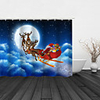 Bathroom Shower Curtain And Hook Rainbow Classic Polyester Material Santa Claus Elk Christmas Bathroom Scene Layout