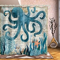 Bathroom Shower Curtains with Hooks Octopus Pattern 3D Print Polyester Waterproof Shower Curtain 72 Inch miniinthebox