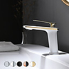 Bathroom Sink Faucet - Chrome / Black / Chrome White / White Gold / Rose Gold Black Deck Mounted Centerset Single Handle One HoleBath Taps Vanity Basin Mixer Tap Vessel Sink Faucet Washroom Showerroom