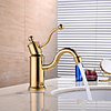 Bathroom Sink Faucet - Chrome / Gold Basin Faucet Centerset Single Handle One Hole Deck Mounted Bath Vainty Vessel Sink Mixer Taps