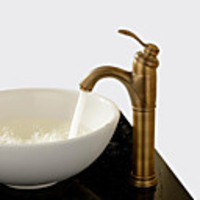 Bathroom Sink Faucet - FaucetSet Antique Brass Centerset One Hole / Single Handle One HoleBath Taps
