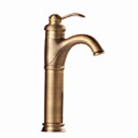 Bathroom Sink Faucet - Floor Standing Antique Brass / Antique Copper / Electroplated Centerset Single Handle One HoleBath Taps