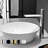 Bathroom Sink Faucet - High Hot Cold Water Single Handle Deck Mount Vessel Vanity Sink Mixer Tap Hotel Bathroom Centerest Wash Basin Faucet Chrome/Black/Gold/ Brushed Gun Metal/White