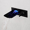 Bathroom Sink Faucet - LED / Waterfall Oil-rubbed Bronze Wall Mounted Single Handle Two HolesBath Taps / Brass