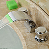 Bathroom Sink Faucet - LED / Widespread / Waterfall Chrome Deck Mounted Two Handles Three HolesBath Taps/Faucet Waterfall/HandlesBath Taps/ HandlesBath Taps