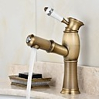 Bathroom Sink Faucet - Pull out Antique Brass Centerset Single Handle One HoleBath Taps