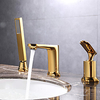 Bathroom Sink Faucet - Pullout Spray / Widespread Chrome / Electroplated Widespread Single Handle Three HolesBath Taps