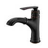 Bathroom Sink Faucet - Pullout Spray Black Centerset Single Handle One HoleBath Taps
