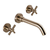 Bathroom Sink Faucet - Rotatable / Premium Design Brushed Wall Mounted Two Handles One HoleBath Taps / Brass