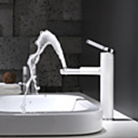 Bathroom Sink Faucet - Rotatable / Premium Design Painted Finishes Deck Mounted Single Handle One HoleBath Taps