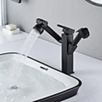Bathroom Sink Faucet - Rotatable / Pull out / Pullout Spray Electroplated Centerset Single Handle One HoleBath Taps