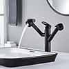 Bathroom Sink Faucet - Rotatable / Pull out / Pullout Spray Electroplated Centerset Single Handle One HoleBath Taps