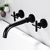 Bathroom Sink Faucet - Rotatable / Wall Mount / Widespread Antique Brass / Electroplated Mount Inside Two Handles One HoleBath Taps