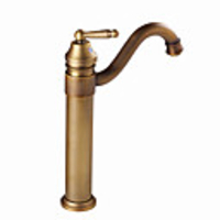Bathroom Sink Faucet - Rotatable Antique Brass / Antique Copper / Electroplated Centerset Single Handle One HoleBath Taps