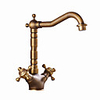 Bathroom Sink Faucet - Rotatable Antique Brass / Antique Copper Centerset Two Handles One HoleBath Taps