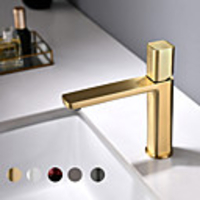 Bathroom Sink Faucet - Rotatable Electroplated Centerset Single Handle One HoleBath Taps