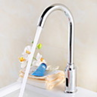 Bathroom Sink Faucet - Sensor Electroplated Free Standing Hands free One HoleBath Taps / Brass