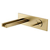 Bathroom Sink Faucet - Wall Mount / Waterfall Brushed Gold Wall Mounted Single Handle Two HolesBath Taps
