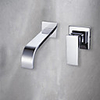 Bathroom Sink Faucet - Wall Mount / Waterfall Chrome Wall Mounted Single Handle Two HolesBath Taps