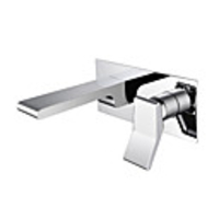Bathroom Sink Faucet - Wall Mount / Waterfall Chrome Wall Mounted Single Handle Two HolesBath Taps