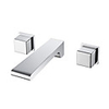 Bathroom Sink Faucet - Wall Mount / Waterfall Chrome Wall Mounted Two Handles Three HolesBath Taps