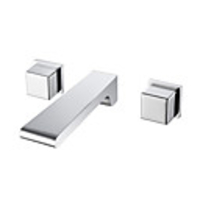 Bathroom Sink Faucet - Wall Mount / Waterfall Chrome Wall Mounted Two Handles Three HolesBath Taps