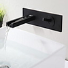 Bathroom Sink Faucet - Wall Mount / Waterfall Electroplated / Brushed Gold Wall Mounted Single Handle Two HolesBath Taps