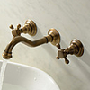 Bathroom Sink Faucet - Wall Mount / Widespread Antique Brass Wall Mounted Three Holes / Two Handles Three HolesBath Taps