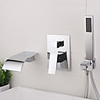 Bathroom Sink Faucet - Wall Mount / Widespread Electroplated Widespread Single Handle Three HolesBath Taps