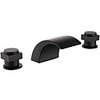 Bathroom Sink Faucet - Waterfall / Widespread / Premium Design Black Deck Mounted Two Handles Three HolesBath Taps
