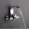 Bathroom Sink Faucet - Waterfall / Widespread Chrome Centerset Single Handle Two HolesBath Taps