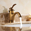 Bathroom Sink Faucet - Waterfall Antique Brass Centerset Single Handle One HoleBath Taps