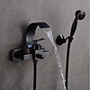 Bathroom Sink Faucet - Waterfall Black Centerset Single Handle Two HolesBath Taps