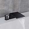 Bathroom Sink Faucet - Waterfall Black Widespread Single Handle Two HolesBath Taps
