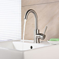 Bathroom Sink Faucet - Waterfall Brushed Centerset Single Handle One HoleBath Taps