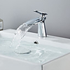 Bathroom Sink Faucet - Waterfall Chrome / Electroplated Centerset Single Handle One HoleBath Taps