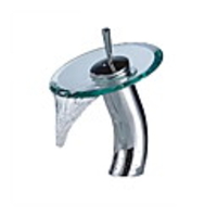 Bathroom Sink Faucet - Waterfall Chrome Vessel One Hole / Single Handle One HoleBath Taps / Brass