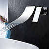 Bathroom Sink Faucet - Waterfall Chrome Wall Mounted Single Handle Two HolesBath Taps