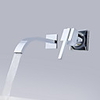 Bathroom Sink Faucet - Waterfall Chrome Wall Mounted Single Handle Two HolesBath Taps